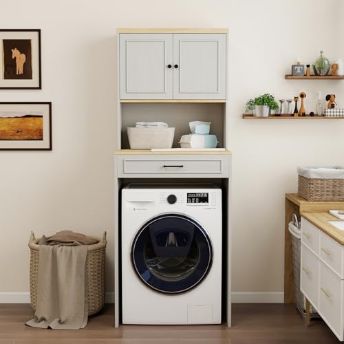 Locsear Washer Dryer Countertop with Shelf, Over The Washer or