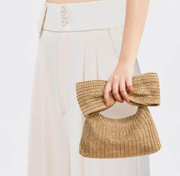 Straw Bowknot Zipper Handbag – Versatile & Lightweight for Travel and Daily Outings4