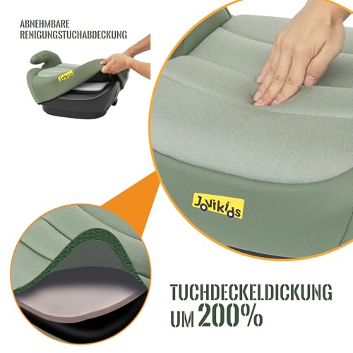 Jovikids Sitzerhöhung Auto Kinder ISOFIX, ECE R129 Kindersitzerhöhung 125-150cm, Verdickter Stoffbezug & Isofix Einführhilfe… – Ansicht 3