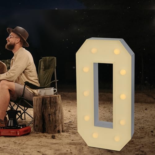 Número de lámpara LED con números iluminados, números 0, 1, 2, 3, 4, 5, 6, 7, 8, 9, número grande con bombillas, 100 cm, luces blancas cálidas, luces decorativas LED para cumpleaños, fiestas