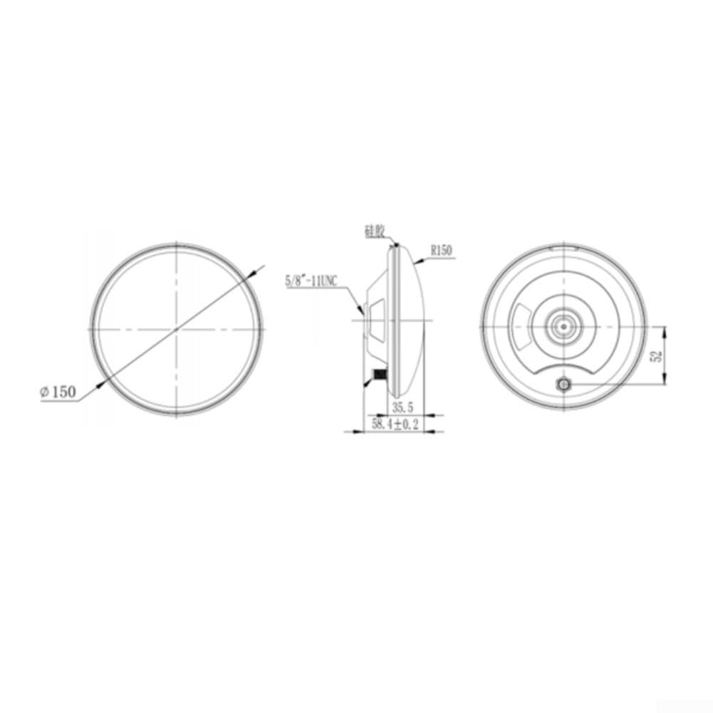 Fourstar - Antenna GNSS a piena frequenza, multi sistema, per l'agricoltura, con polarizzazione circolare destra e protezione IP67 (blu)