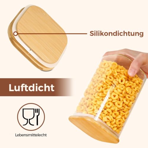 Foto von ComSaf Vorratsgläser Glasbehälter mit Deckel,Vorratsdosen 600/1000 ml, 12er