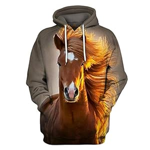 Kids Hoodie 3D Print,3D-Mode Bedrukt Paard Casual Sportshirt, Jongens En Meisjes Gepersonaliseerde Trui, Kinderhoodie