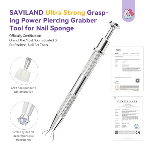 SAVILAND Caneta de garra de 4 garras para esponja de unhas: caneta para agarrar esponja de unhas de