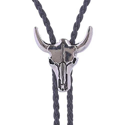 Image of HUABOLA CALYN Native American Bolo tie Rodeo Cowboy Leather Necktie Western Bolo ties for Men Women Necktie for Concert Fans