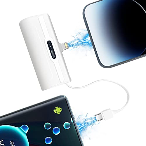 SYSFUN 4800mAh Mini Power Bank for iPhone & Android, White