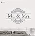 Adesivo Murale Vinile Adesivo Mr And Mrs Salone Di Nozze Famiglia Soggiorno Camera Da Letto Casa Atr Adesivi Decorativi 57X35 Cm