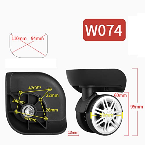 Luggage Wheels,Universal Luggage Casters,1 Pair Luggage Wheel Replacement Spare Spinner Caster for Suitcase Wheel Repair (W074)4