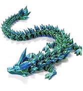 Addcean 3D Printed Dragon, 3D Printed Crystal Dragon Articulated Dragon, Home Office Desktop Orna...
