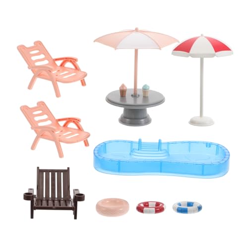MERRYHAPY Mini-Strand-deko-Set Mit Swimmingpool Schwimmring Und Strandstuhl Für Kinder DIY-minimöbel Für Reisen Und Aufbewahrung MERRYHAPY Mini-Strand-deko-Set Mit Swimmingpool Schwimmring Und Strandstuhl Für Kinder DIY-minimöbel Für Reisen Und Aufbewahrung