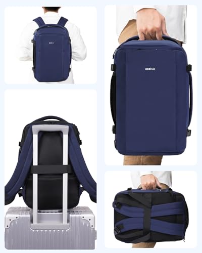 Image of ECOHUB Anti Theft Laptop Backpack, Flight Approved Travel Bag, 30L Personal Item for Business Commute, Fits 17.3 inch Computer, Blue