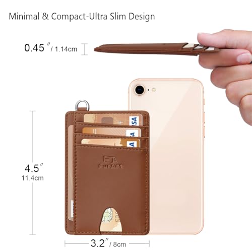 Image of FurArt Slim Minimalist Wallet RFID Credit Card Holder for Men | slim minimalist compact rfid id window thin