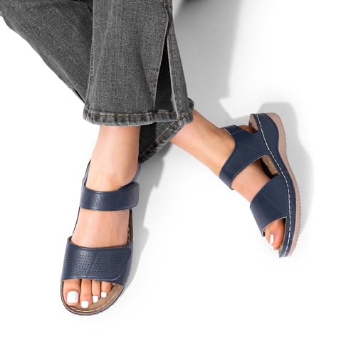 Image of DREAM PAIRS Women's Comfortable Dressy Flats Sandals Open Toe One Band Casual Walking Sandals for Summer