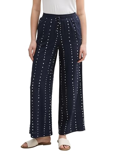 TOM TAILOR 1046503 Pantalones Anchos Sueltos, 38063-Navy Dot Print, 36W / 30L Mujeres