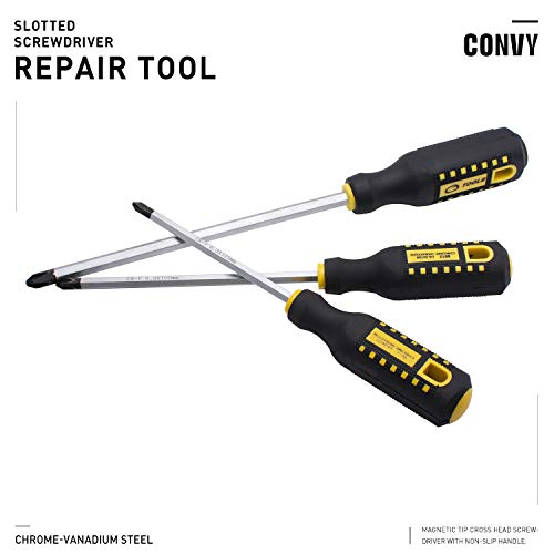 Convy GJ-0127 Phillips Screwdriver Cross Head Screwdriver with Non-Slip Rubber Handle, PH 6150