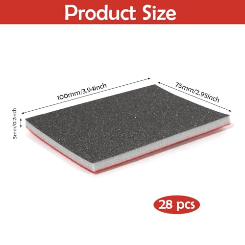 TayBong Schleifschwämme Set –28 Stück Nass- und Trocken-Schleifpapier, 180-3000 Körnung für Holz, Metall, Modellbau und Polieren