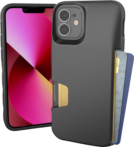 Image of Smartish iPhone 12 Mini Wallet Case - Wallet Slayer Vol. 1 [Slim + Protective] Credit Card Holder (Silk) - Black Tie Affair