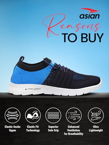 Image of ASIAN Storm-02 Men's Walking Shoes with Stretch-Knit Fit, Nitro Capsule Cushioning & Flexible Lightweight Sole