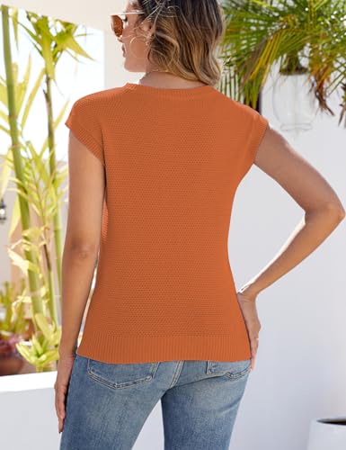 Image of CiCiBird Women Summer Cap Sleeve Sweaters Knit Crew Neck Pullover Tank Tops 2025 Casual Trendy Shirt