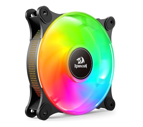 Image of Redragon - GC-F013 - Computer Case 120mm PC Cooling Fan - 4pin PWM Silent Computer with S-FDB Bearing Included - up to 1550RPM Cooling Fan -RGB LED (3 Packs)