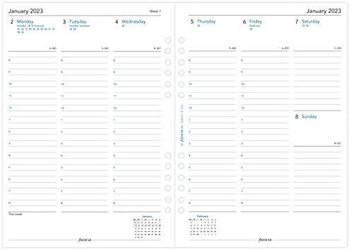 Filofax A5 Week on two pages English multi-fit 2023 diary, White