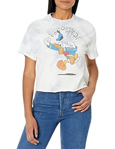 T-shirt Donald Disney femme blanc bleu, haut manches courtes imprimé taille M