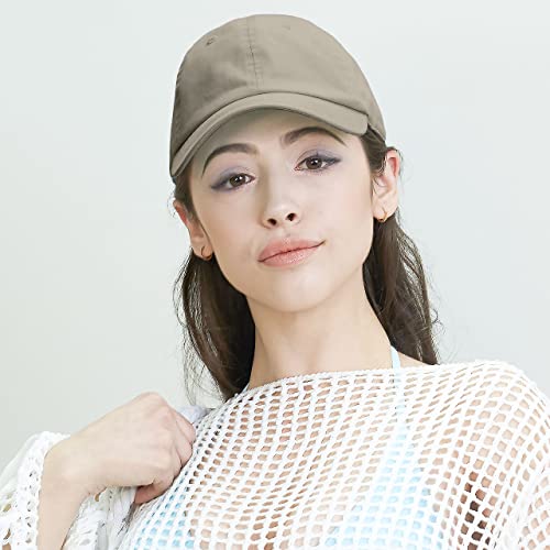 Image of Cotton Baseball Cap Dad Hat - Washed Low Profile Adjustable Hat for Men Women Casual Outdoor Running Golf