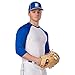Champro Standard Three-Quarter Raglan Sleeve Lightweight Polyester Baseball Shirt with Mesh Side Inserts, White, Navy, Adult Small