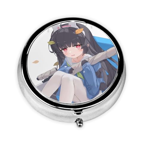 ピルケース ブルーアーカイブ 霞沢ミユ 薬ケース 軽量 丸型 3仕切 薬箱 薬整理ケース 錠剤入れ 薬入れ かわいい おしゃれ 小型 耐久性 便利 持ちやすい コンパクト 旅行 家庭用 密閉 遮光 防湿 飲み忘れ防止