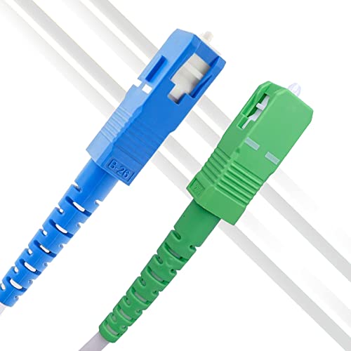 7m Câble à Fibre Optique pour Freebox Free, SC/APC vers SC/UPC Simplex Monomode OS2 9/125μm LSZH, Blanc (7m) Cover