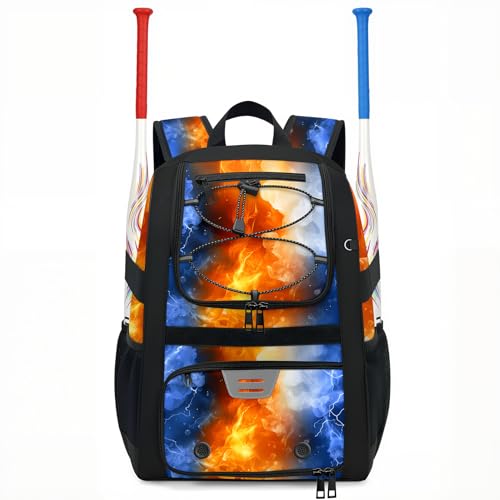 Image of Youth Baseball Bag - Softball Bag for Girls & Boys with Shoes Compartment, Bat Backpack for Baseball, T-Ball & Softball Equipment