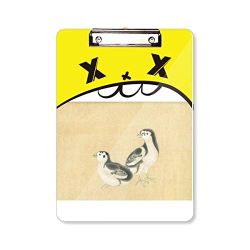 Tableau à pince dessin poussins A4 pour rituel et figurine chinoise