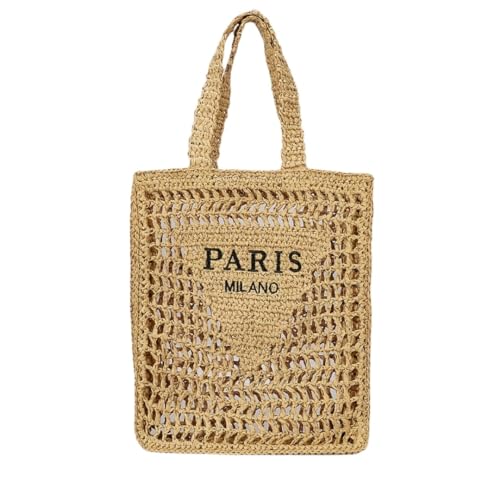 Bolso de paja tejido para mujer tipo tote para verano