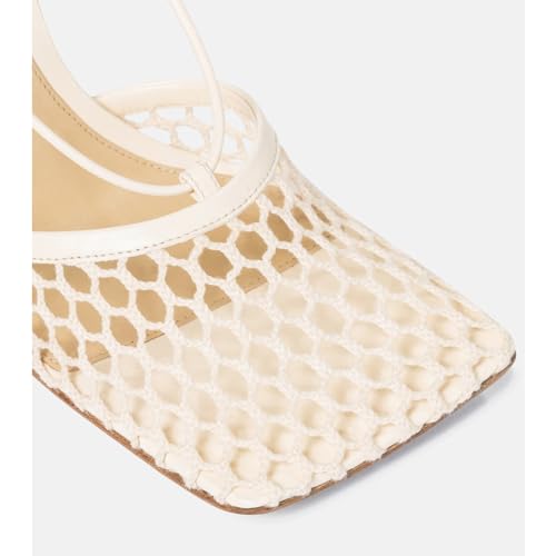 Olomisa Mesh Heels for Women - Wrap-up Heels with Square Toe & Strappy Fishnet Design4