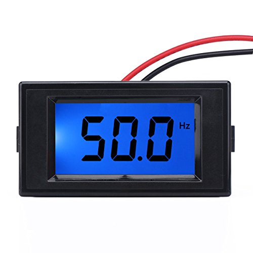 DROK 090710 Two wires AC 80-300V 10-199.9HZ Digital Frequency Counter Cymometer Frequency Monitor Tester Panel Gauge 3 Digits Blue Backlight LCD Display