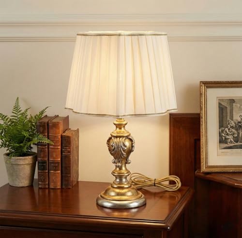Lustre en bois or classique dbs 300/bp abat-jour organza E14