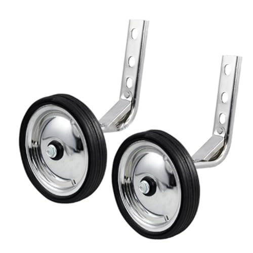 Ruedas de Entrenamiento Ajustables para Bicicleta Healifty, Estabilizadores de Acero y Caucho Resistente para Bicicletas S, Fácil Montaje, Color Negro y Plata miniatura 1
