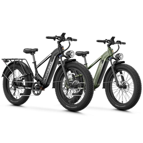 Image of M2 Pro Electric Bike for Adults, 1800W Peak Motor, 85-Mile Long Range | 26 inchx 4 inch Fat Tire Ebike, 48V 17.5Ah Battery Electric Mountain Bike, Dual Suspension, Dual Disc Brakes for Trails & Off-Road