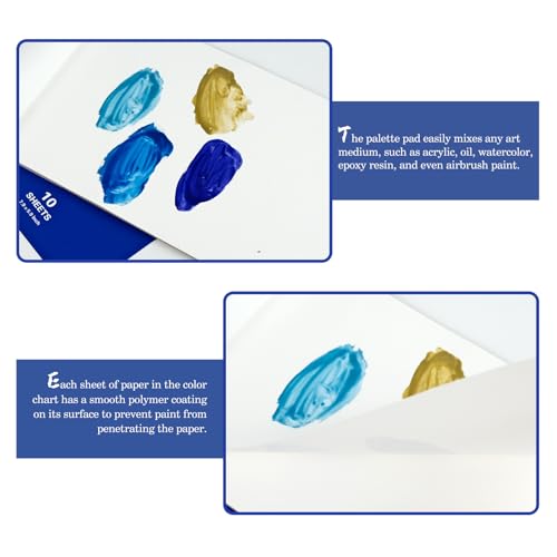 Image of Disposable Palette Paper Pad - 50 Sheets 9x5.5 inch Artist Mixing Paper for Adults Students (9 x 5.5in - 5books)
