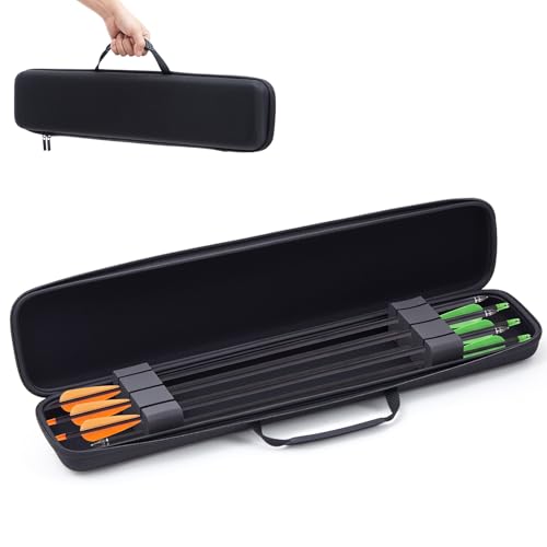Hollowfly 23 Inch Hard Crossbow Case Holds 6 Bolts Semi-rigid Arrow Storage Case with Notched Foam Holders & Heavy Duty Zipper - Deformation-resistant & Impact-protective