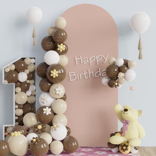 Fomcet 6FT Wedding Arch Cover Nude Spandex Fitted Fabric Arch Backdrop Cover Round Top Chiara Backdrop Covers for Birthday Party Baby Shower Wedding Ceremony Decoration