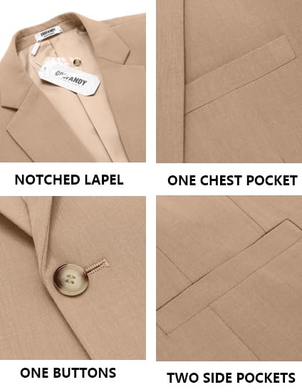 Image of COOFANDY Mens Casual Blazer Slim Fit Suit Jacket One Button Sport Coats