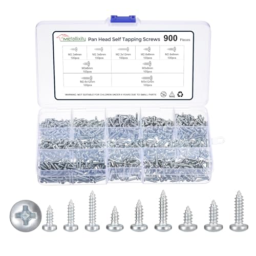 METALLIXITY Phillips Pan Head Self Tapping Screw M2.3/M2.6/M3 900Pcs