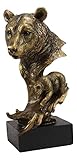 Ebros Large Realistic Woodlands Forest Black Bear Head Bust with Cub Statue On Museum Gallery Style Pedestal Base Rustic Wildlife Western Cabin Decor Bears Family Figurine