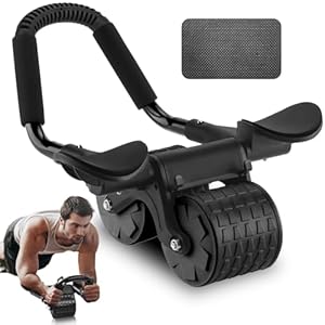 Bauchroller Ab Roller Bauchtrainer für Zuhause mit Ellbogenunterstützung, Automatische Rebound Bauchroller Bauchmuskeltrainer Roller, Bauchmuskeltraining Fitnessgeräte für Zuhause für Männer Frauen