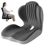 Cojín de asiento ergonómico con soporte lumbar, cojín de silla de oficina para comodidad de espalda y glúteos, almohadilla de asiento de espuma viscoelástica de alta densidad para coche y uso do