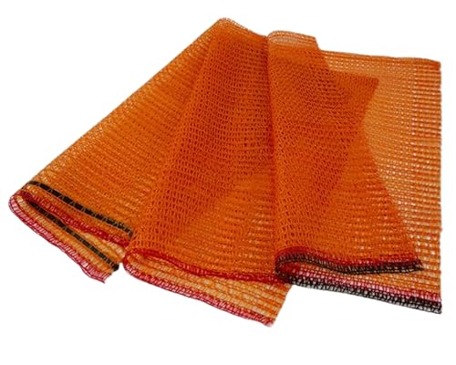 EraGreen 25 pezzi sacchi Raschel 60 cm x 100 cm con cordoncino e 50 kg di peso di riempimento - sacco per patate sacchetto per verdure sacco per cipolle - sacco a rete per legna da ardere