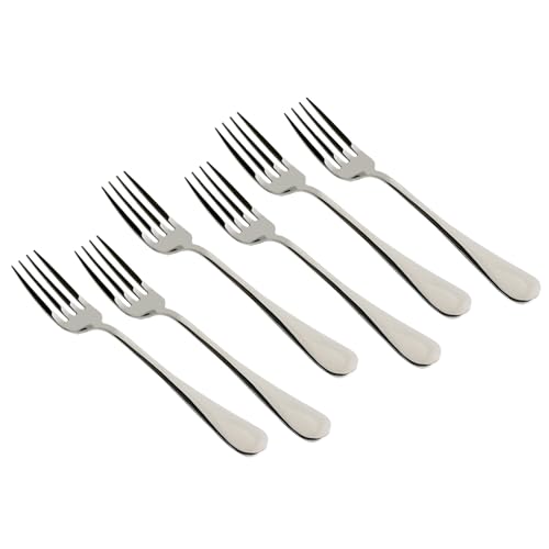 Image of Meyer 6pcs High-Gloss Stainless Steel Dinner Fork Set - Durable, Corrosion-Resistant, Non-Toxic, Heat and Stain Resistant I Length 20.5cm, Thickness 2mm