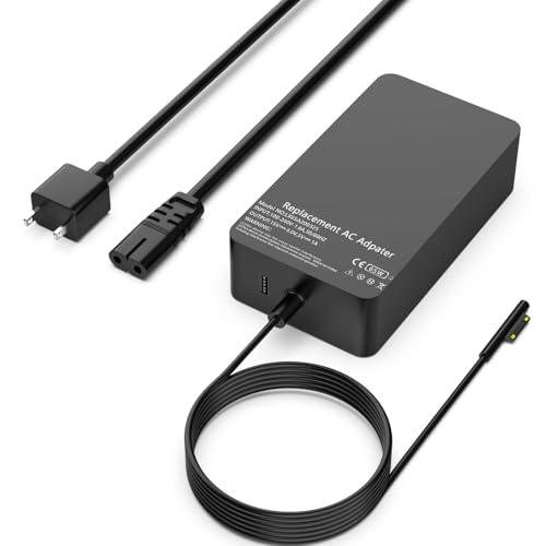 65W Surface Pro Laptop Charger Replacement for Surface Pro, Surface Go, Surface Book Laptop Computer Fast Power Adapter