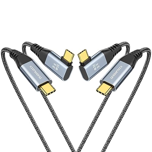 ZeroneTeck USBC to USBC Cable (3.3FT 2 Pack), 4K USB C Monitor Cable Right Angle, UHD USB Type C Video Output, 20Gbps 100W Fast Charging, for iPhone 17, MacBook, SSD, Dell, LG, HP, KYY,ARZOPA, ForHelp